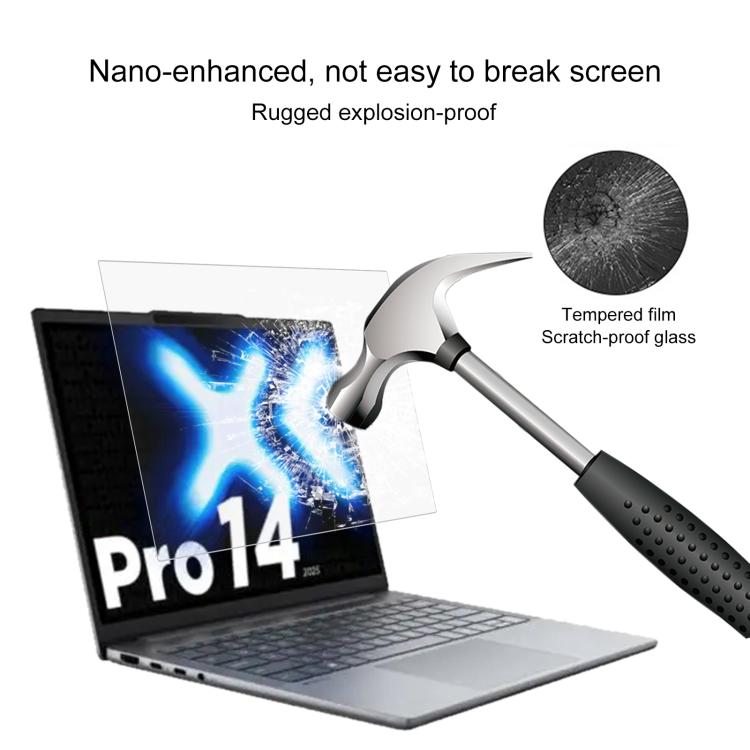 25pcs 9H Privacy Anti-Blue Light Tempered Glass Film, For Lenovo XiaoXin Pro 14 2025