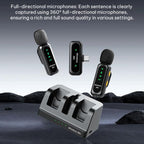 K7 2 in 1 Lavalier Wireless Microphone with Charging Dock, Type-C Plug, 8 Pin Plug