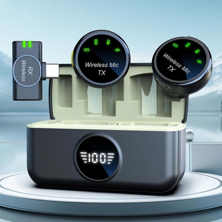 S5 2 in 1 Mini Magnetic Clip Wireless Microphone with Charging Case, Type-C Plug, 8 Pin Plug