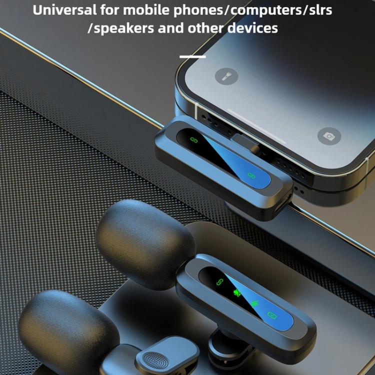 J3 2 in 1 Lavalier Wireless Microphone Noise Reduction Mini Mic, 2 Mics + Type-C Plug, 2 Mics + 8 Pin Plug