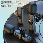 J1 Lavalier Wireless Microphone Noise Reduction Mini Mic, 1 Mic + Type-C Plug, 1 Mic + 8 Pin Plug