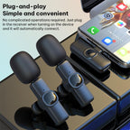 J1 Lavalier Wireless Microphone Noise Reduction Mini Mic, 1 Mic + Type-C Plug, 1 Mic + 8 Pin Plug
