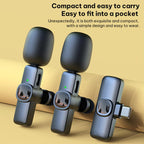 J1 Lavalier Wireless Microphone Noise Reduction Mini Mic, 1 Mic + Type-C Plug, 1 Mic + 8 Pin Plug