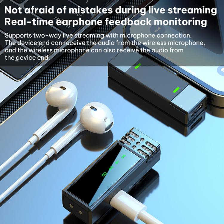 J68 Live Audio Recording Mini Lavalier Wireless Microphone, 1 Mic + Type-C Plug, 1 Mic + 8 Pin Plug, 1 Mic + Type-C / 8 Pin Plug