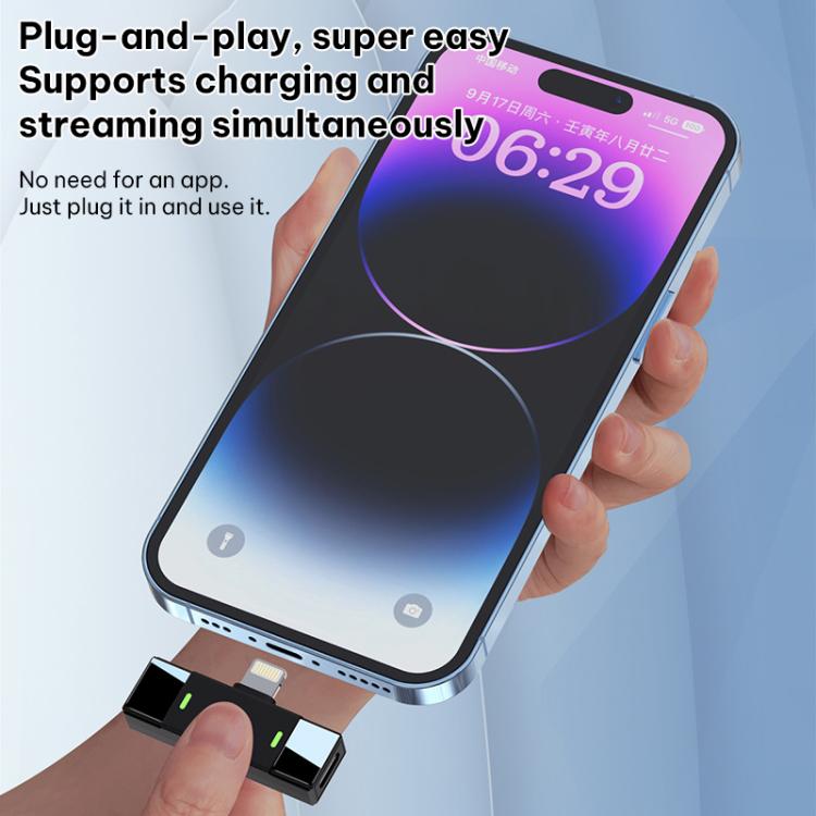 J68 Live Audio Recording Mini Lavalier Wireless Microphone, 1 Mic + Type-C Plug, 1 Mic + 8 Pin Plug, 1 Mic + Type-C / 8 Pin Plug