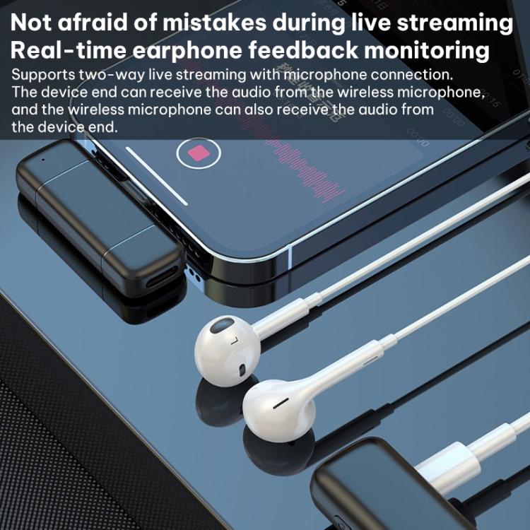 K6 Mini Lavalier Wireless Microphone Live Audio Recording, 1 Mic + Type-C Plug, 1 Mic + 8 Pin Plug, Type-C Plug, 8 Pin Plug