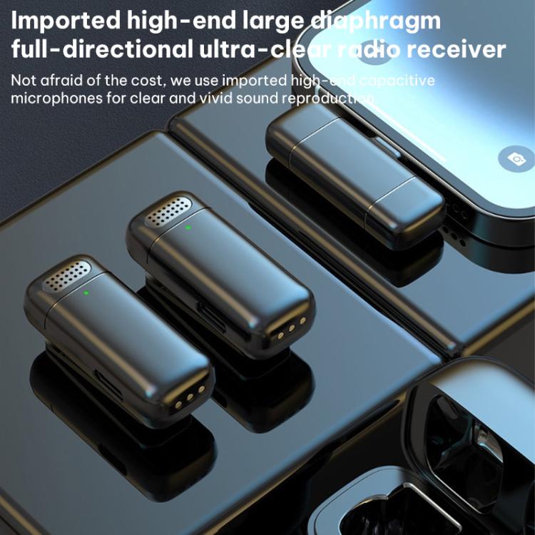 K6 Mini Lavalier Wireless Microphone Live Audio Recording, 1 Mic + Type-C Plug, 1 Mic + 8 Pin Plug, Type-C Plug, 8 Pin Plug