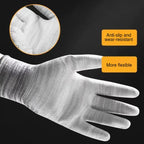 10 Pairs Striped PU Coated Palm Anti-static Labor Protection Gloves Random Color Delivery, S, M, L