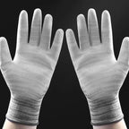 10 Pairs Striped PU Coated Palm Anti-static Labor Protection Gloves Random Color Delivery, S, M, L