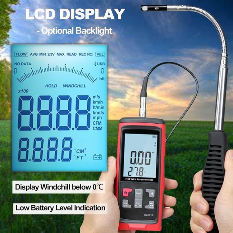 BENETECH GT8916 Handheld Thermal Anemometer, GT8916