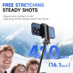 F07 410mm Mini Portable Wireless Remote Control Quadrapod Selfie Stick, No Fill Light, with 1pc D9 Fill Light, with 2pcs D9 Fill Lights