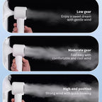 100-gear High Speed Handheld Fan Bladeless Mini Digital Display Small Fan, 1800mAh, 3000mAh