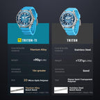 NORTH EDGE TRITON-TI Titanium Alloy Solar-powered Professional Outdoor Dive Watch