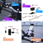 WUPP CS-1186A1 Motorcycle SAE Dual USB Fast Charging Charger, CS-1186A1