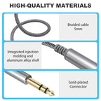 6.35mm 1/4 inch TRS Male to Female Stereo Extension Cable, 2m, 3m, 4.5m, 6m