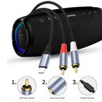 24-bit Type-C to Dual RCA Male Audio Decoding Cable, 1m, 2m, 3m