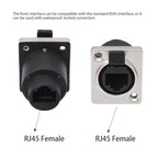 ETH6L RJ45 D-Type Female to Female Signal Panel Waterproof Ethernet LAN Connector, ETH6L