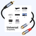 8004MFF RCA Male to 2 RCA Female Y-shaped Splitter Audio Cable, 8004MFF