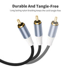 8004MFF RCA Male to 2 RCA Female Y-shaped Splitter Audio Cable, 8004MFF