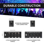4 Channel XLR Male to Female Expander Splitter Breakout Box RJ45 Ethernet Extension