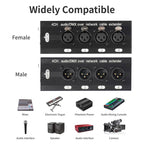 4 Channel XLR Male to Female Expander Splitter Breakout Box RJ45 Ethernet Extension