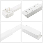 UK Plug Square Power Outlet Extender Power Socket Extension Tool With USB / Type-C Fast Charging, 3 AC + USB, UK Plug