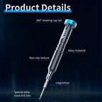 JTX JT-87 Anti-Slip Super Hard S2 Steel Precision 2D Screwdriver, Y 0.6, T2, 1.5, 0.8, 2.5, 5 in 1 Set