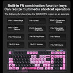 LINGBAO K98 101 Keys Triple-mode Wireless Game Keyboard, Black Pink-Grey Wood Axis V4-Korean, Blue-Grey Wood Axis V4-Korean, Black Red-Grey Wood Axis V3-Korean, Black Red-Grey Wood Axis V3-Russian, Blue-Grey Wood Axis V4-Russian