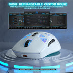 SOLAKAKA SM802 Ultra-light 2.4GHz + BT + Wired Tri-mode Wireless Mouse, SM802