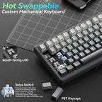 SOLAKAKA Ki75 Tri-mode RGB Side-Legend Wireless Mechanical Keyboard, Seiya Switch