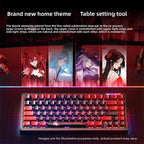 LINGBAO K75 82 Keys Triple-Mode Wireless Mechanical Keyboard, Blue White-Smoky Purple Axis