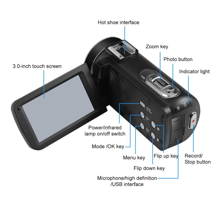 4K Digital Video Camera | 5600PX Zoom & Microphone