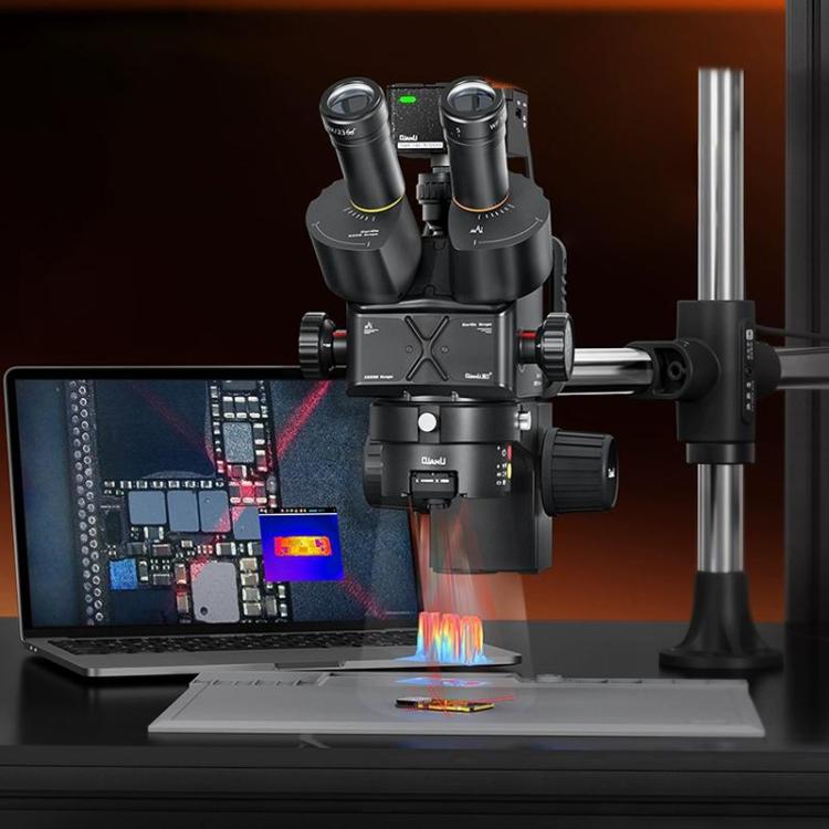 QianLi 6558 6.5X-58X Gorilla Trinocular Microscope with Light Source + UV Lamp + 256 IR Module, with Light Source + UV Lamp + 256 IR Module, Plug:US Plug, QianLi 6558 with 256 IR Module EU Plug