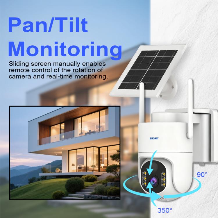 ESCAM QFS71 4G 3MP IP66 Wireless Security Camera System with Solar Panel, European Version, American Version