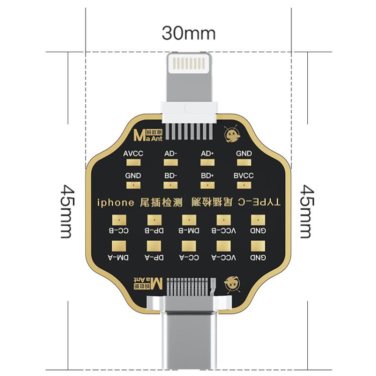 MaAnt Non-Remove Phone Tail Plug Charging Fault Test Board for iPhone / Android, MaAnt Tail Plug Test Board
