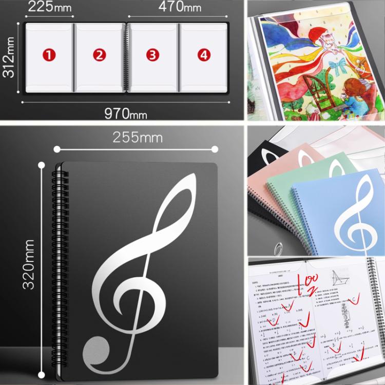 Expandable Non-reflective Piano Music Sheet Binder Folder, Black 40 Pages with Index Tabs & Pen, Blue 40 Pages with Index Tabs & Pen, Pink 40 Pages with Index Tabs & Pen, Black 60 Pages with Index Tabs & Pen, Blue 60 Pages with Index Tabs & Pen        ...