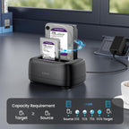 ORICO DD28C3-C 2.5 / 3.5 inch HDD / SSD Type-C to SATA 2 Bay Drive Docking Station, EU Plug, UK Plug, US Plug