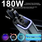 F9 Car MP3 Bluetooth Player Fast Charger with Retractable Cable, F9 with Retractable Cable