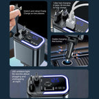 F9 Car MP3 Bluetooth Player Fast Charger with Retractable Cable, F9 with Retractable Cable