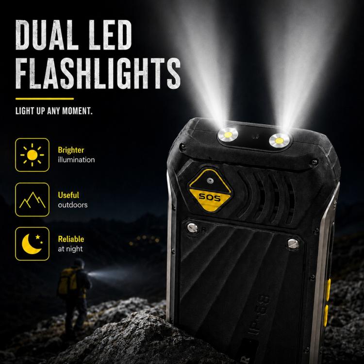 HP336 4G IP68 Rugged Phone, 3.5 inch, 4500mAh Battery, Network: 4G, BT, FM, SOS, Torch, EU Plug, US Plug, UK Plug