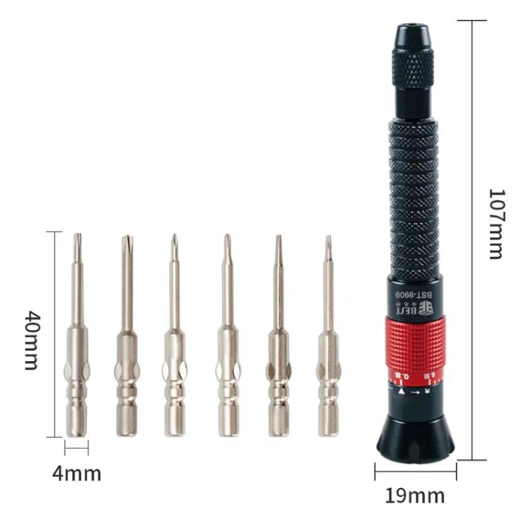 BEST BST-9909 7 in 1 Adjustable Torque Screwdriver Set with S2 Screwdriver Bits, BEST BST-9909