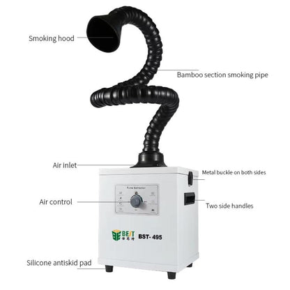 BEST BST-495 Powerful Suction Air Static Multiple Filters Soldering Tin Smoke Purifier, UK Plug, US Plug, EU Plug