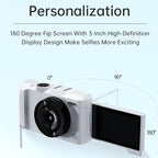 DX9 48MP 4K 3 inch HD LCD Flip Screen Retro Style CCD Mirrorless Digital Camera