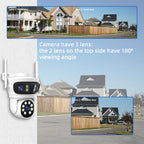RH-TC3L 3MP Triple Lens HD Outdoor PTZ Security Dome Camera, EU Plug, US Plug, UK Plug, AU Plug