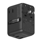 MOMAX UA30 1-World 2+ 70W Dual AC Universal Travel GaN Charger with Retractable Cable, UA30D, UA30L