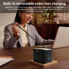 MOMAX UA30 1-World 2+ 70W Dual AC Universal Travel GaN Charger with Retractable Cable, UA30D, UA30L