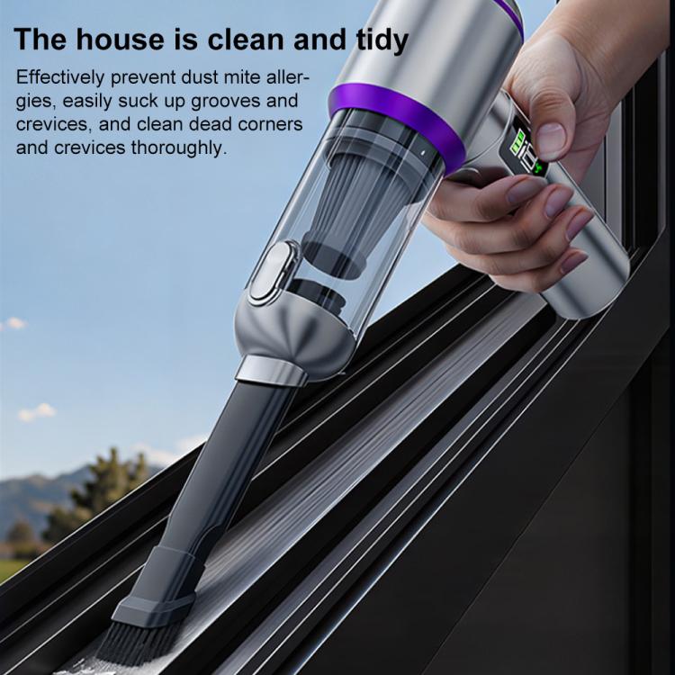 SUITU Digital Display Car Cordless High Power Brushless Vacuum Cleaner, One Touch Dustbin Emptying, Long Dust Collection Bin