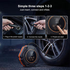 SUITU Car Triangular Air Pump Electric Air Tire Inflator, Button Version, Touch Screen Version