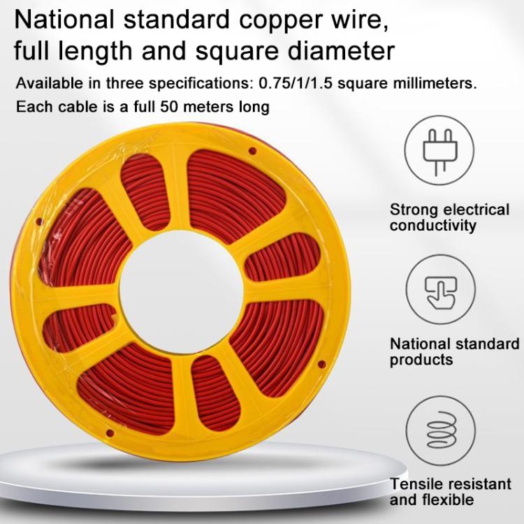 60m Car Pure Copper Core Insulated Electrical Cable, 0.75 Square, 1 Square, 1.5 Square