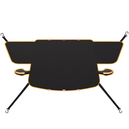 SUITU ST-3960 Universal Car Oxford Fabric Snow and Sun Protection Magnetic Front Windshield Half Cover, ST-3960 (Black Orange), ST-3960 (Black Green)
